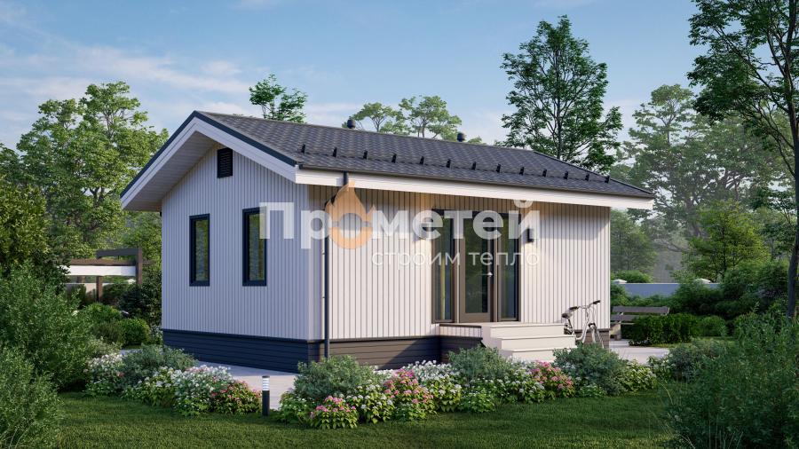 Каркасный дом 6x8 | 52.8м², 1 этажный