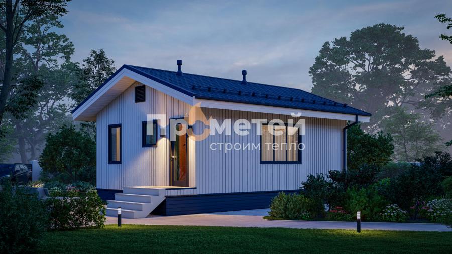 Каркасный дом 6x8 | 52.8м², 1 этажный