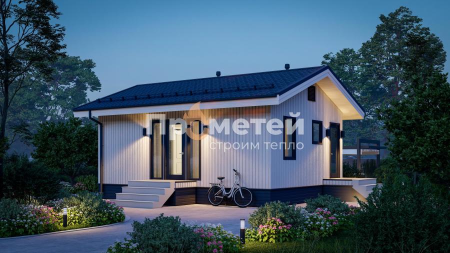 Каркасный дом 6x8 | 52.8м², 1 этажный