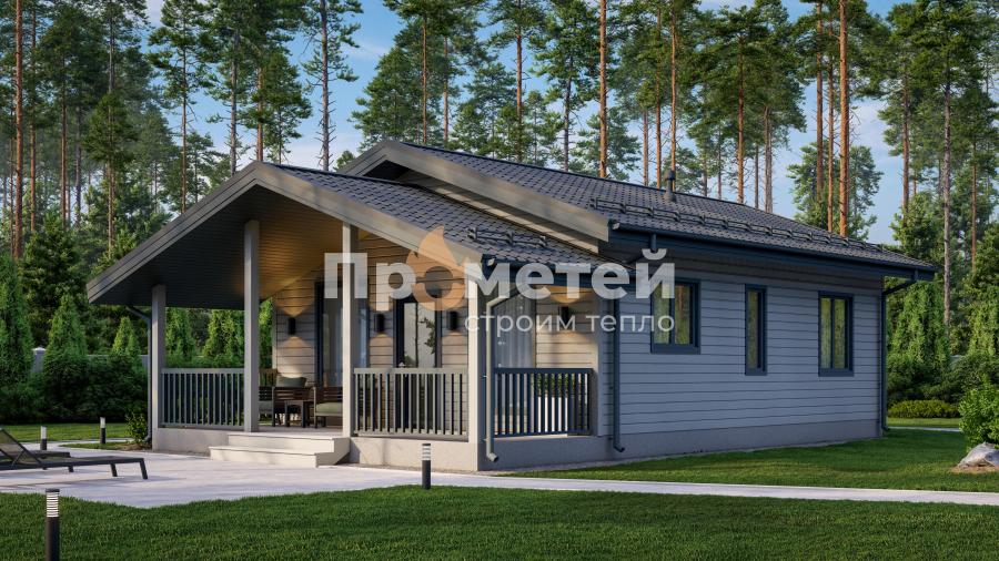 Каркасный дом 7x11.5 | 83м², 1 этажный
