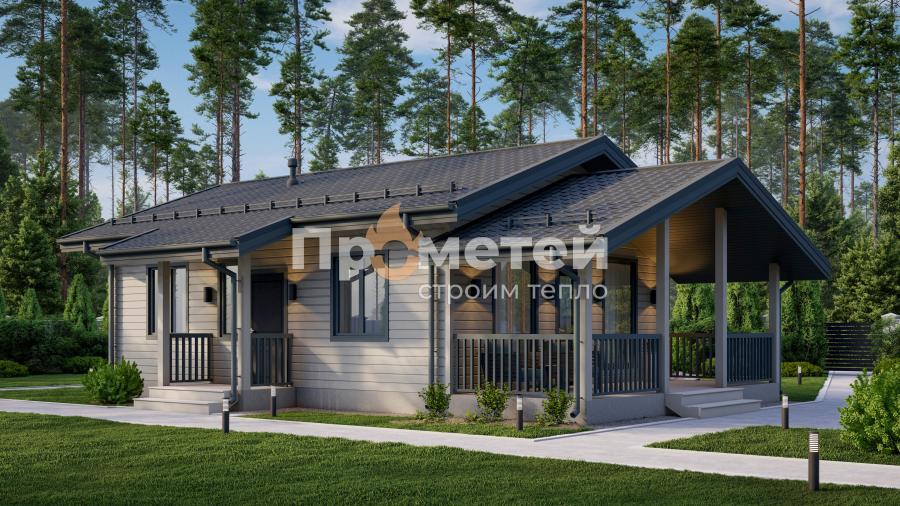 Каркасный дом 7x11.5 | 83м², 1 этажный