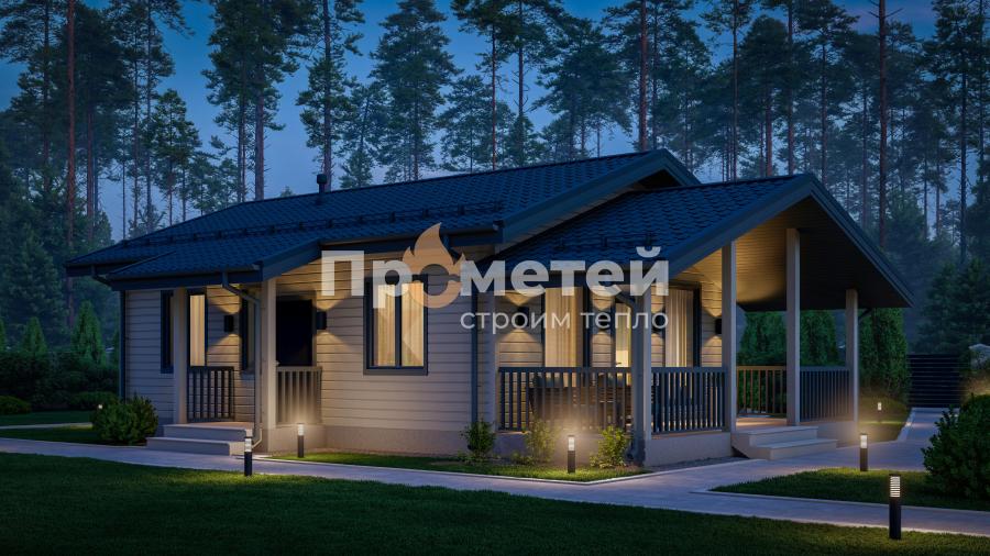 Каркасный дом 7x11.5 | 83м², 1 этажный