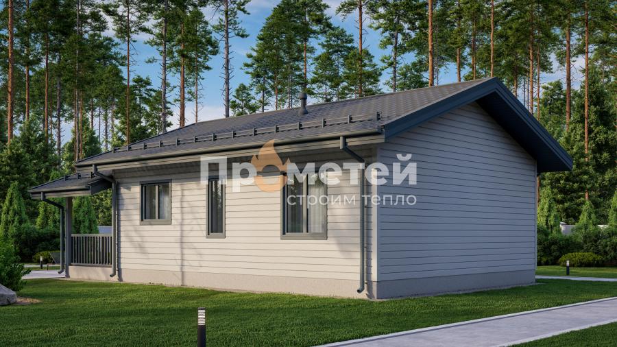 Каркасный дом 7x11.5 | 83м², 1 этажный