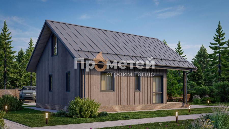 Каркасный дом 9.65x8.5 | 139м², 1.5 этажный