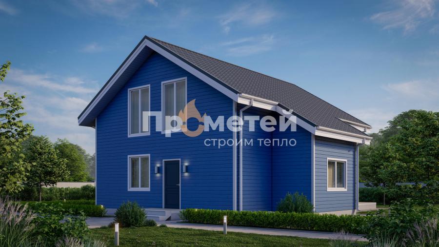 Каркасный дом 10.9x12.48 | 158м², 1.5 этажный