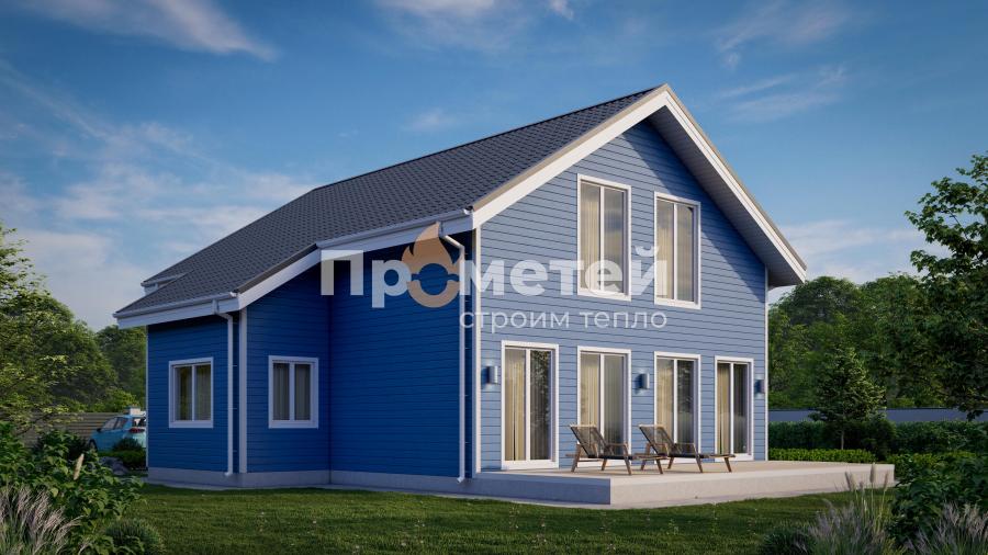 Каркасный дом 10.9x12.48 | 158м², 1.5 этажный