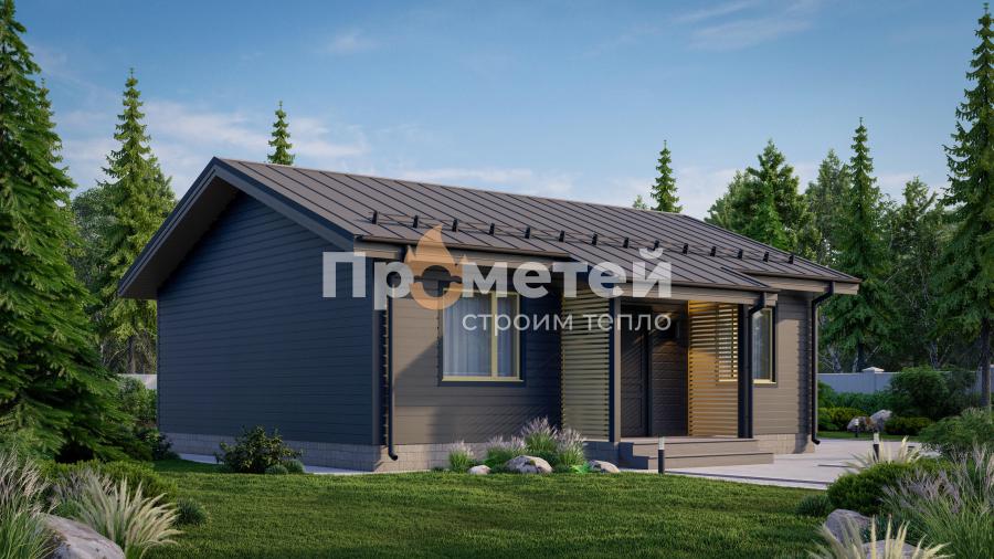 Каркасный дом 8x9.5 | 79м², 1 этажный