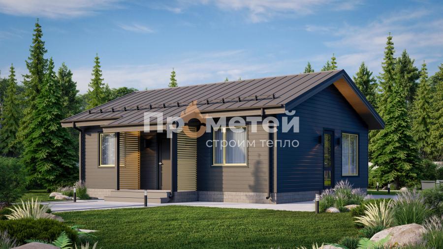 Каркасный дом 8x9.5 | 79м², 1 этажный