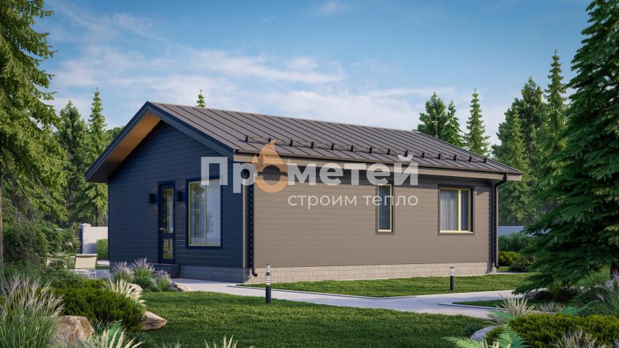 Каркасный дом 8x9.5 | 79м², 1 этажный