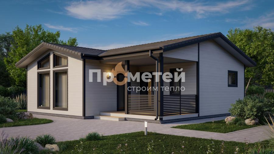 Каркасный дом-баня 10x9 | 86м², 1 этажный