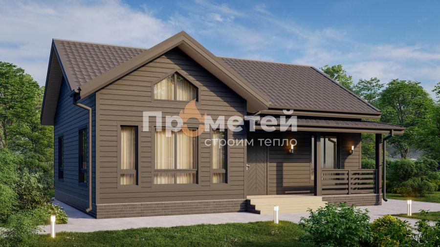 Каркасный дом 10x8.5 | 78м², 1 этажный