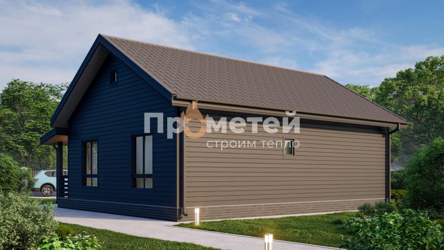 Каркасный дом 10x8.5 | 78м², 1 этажный