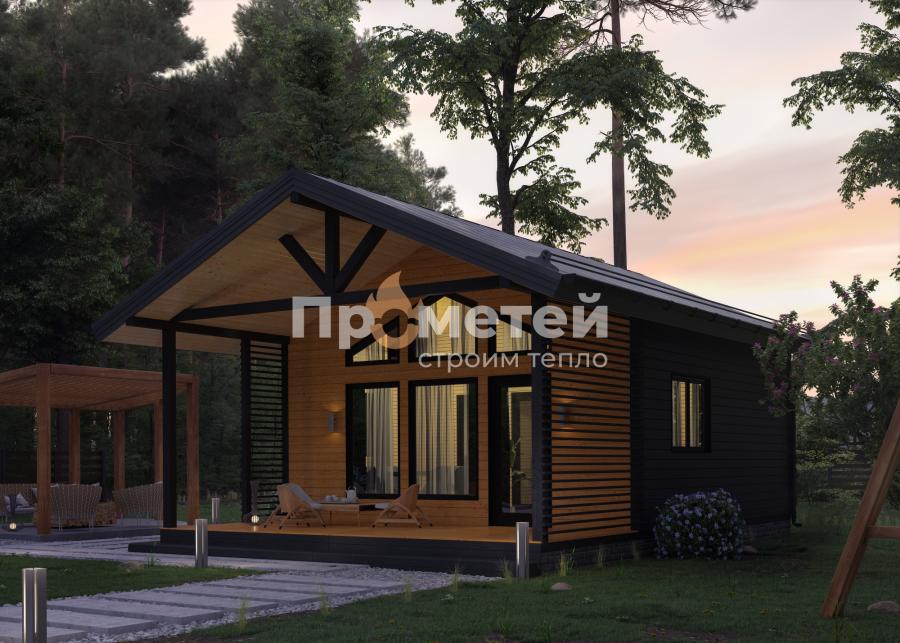 Каркасный дом 8.5x6 | 51м², 1 этажный