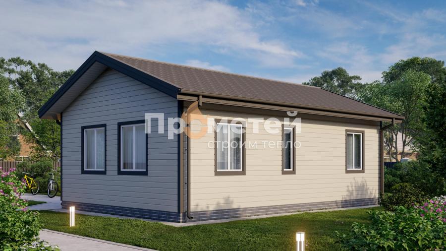 Каркасный дом 9x6 | 58м², 1 этажный