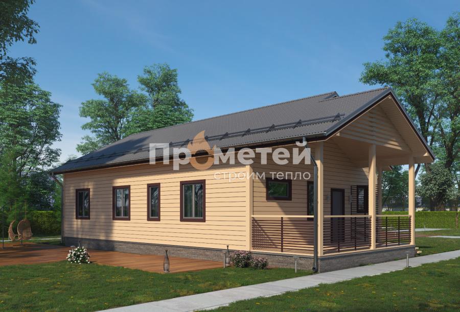 Каркасный дом 12x8 | 115м², 1 этажный