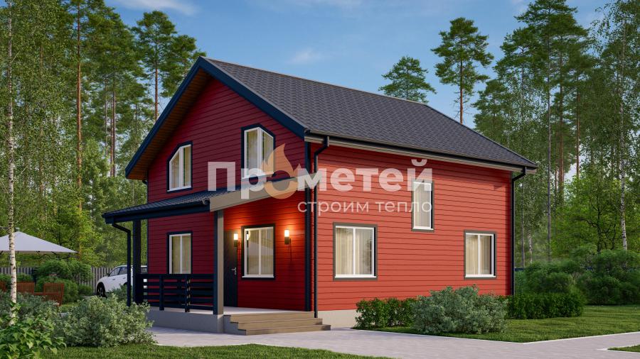 Каркасный дом 8x8 | 140.7м², 1.5 этажный