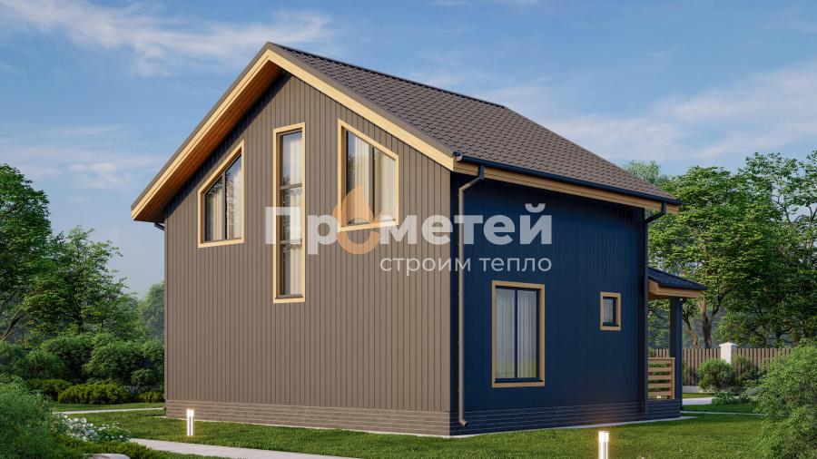 Каркасный дом 7,5x8 | 108м², 1.5 этажный