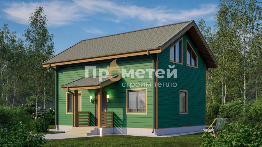 Каркасный дом 6x8 | 105м², 1.5 этажный
