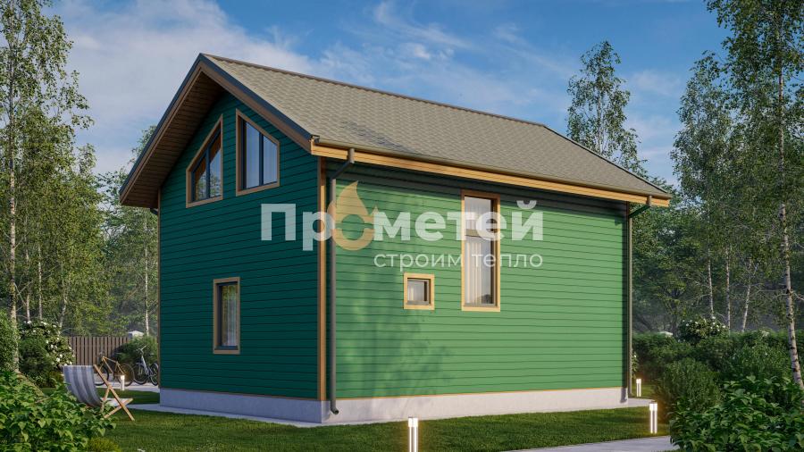 Каркасный дом 6x8 | 105м², 1.5 этажный