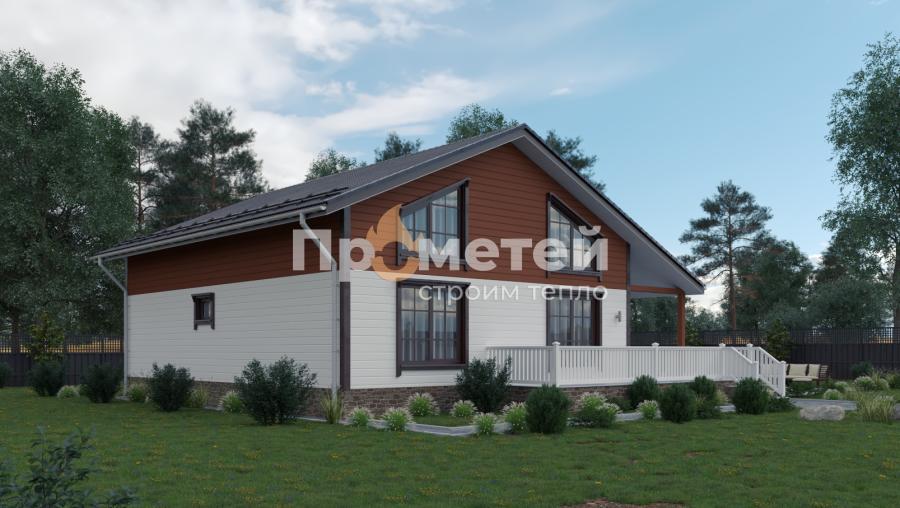 Каркасный дом 9x11 | 232м², 1.5 этажный