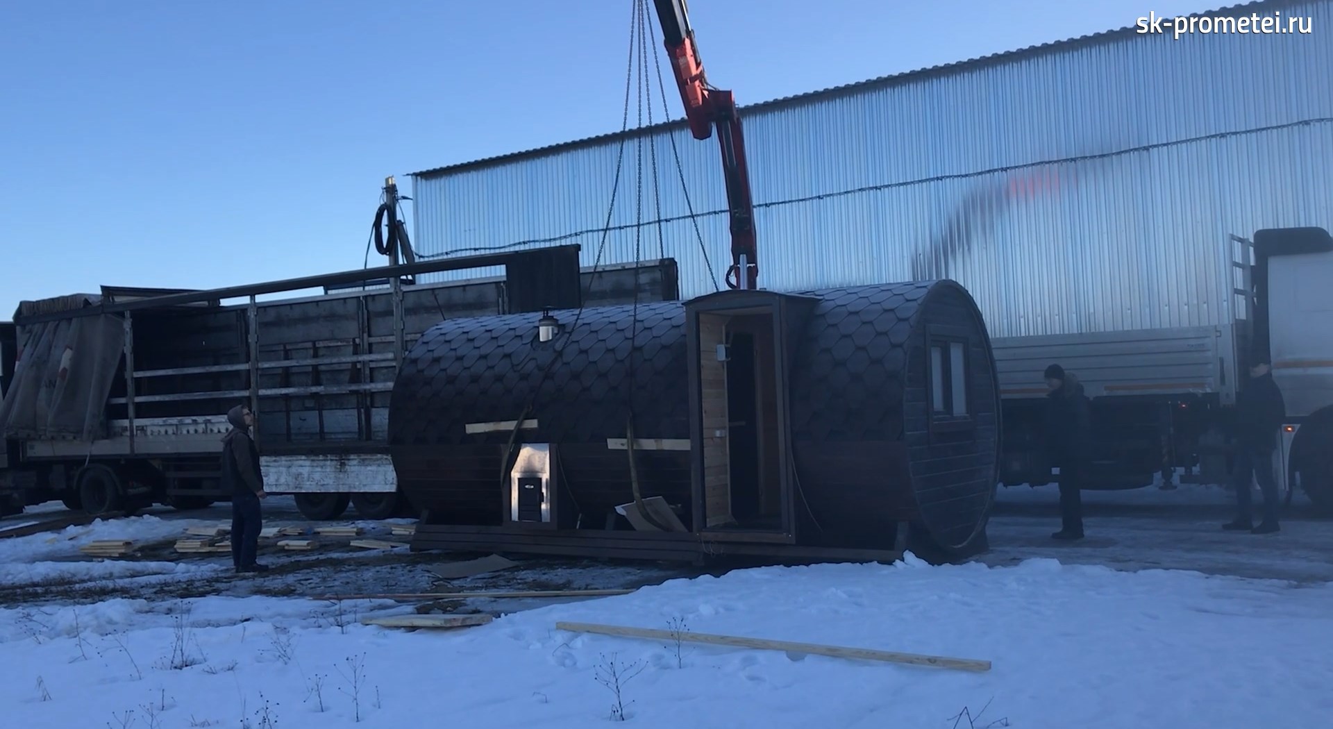 Отзыв владельца: Круглая баня бочка 6 метров с боковым входом