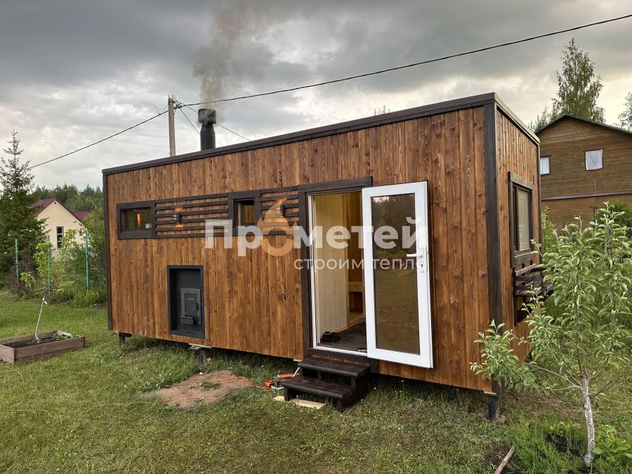 Каркасная баня Норд 2.5x6 метров