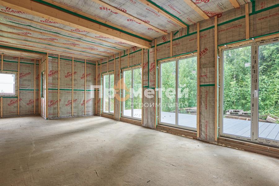 Каркасный 1.5-этажный дом 12x13 метров