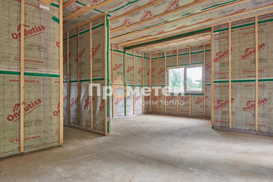 Каркасный 1.5-этажный дом 12x13 метров