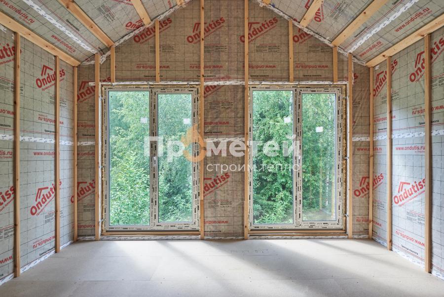 Каркасный 1.5-этажный дом 12x13 метров