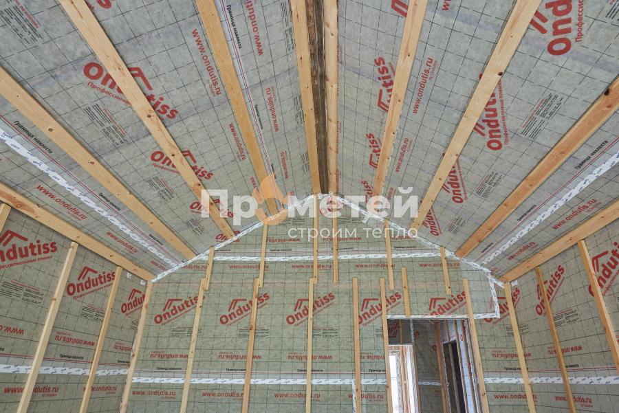 Каркасный 1.5-этажный дом 12x13 метров