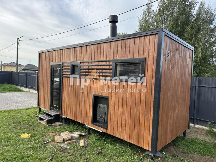 Каркасная баня Норд 2.5x6 метров