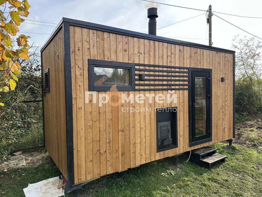 Каркасная баня Норд 2.5x5 метров