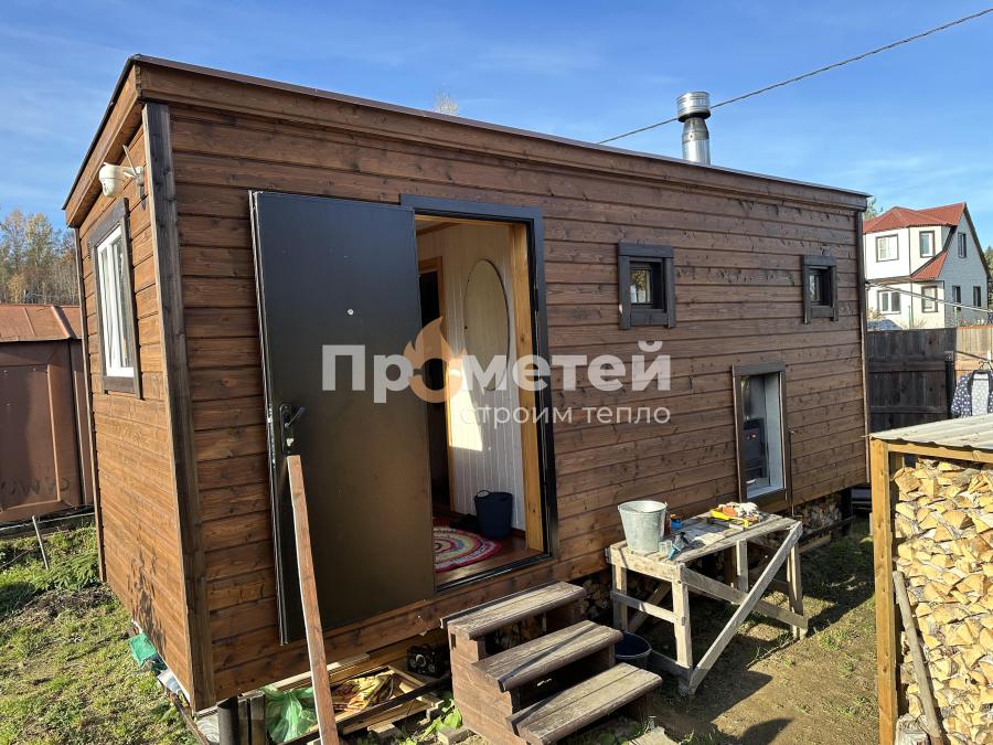 Реализованный проект Каркасная баня Сканди 2.4x6 метров