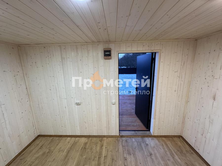 Г-образная каркасная баня 6x8 метров