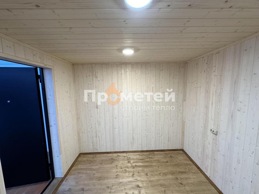 Г-образная каркасная баня 6x8 метров