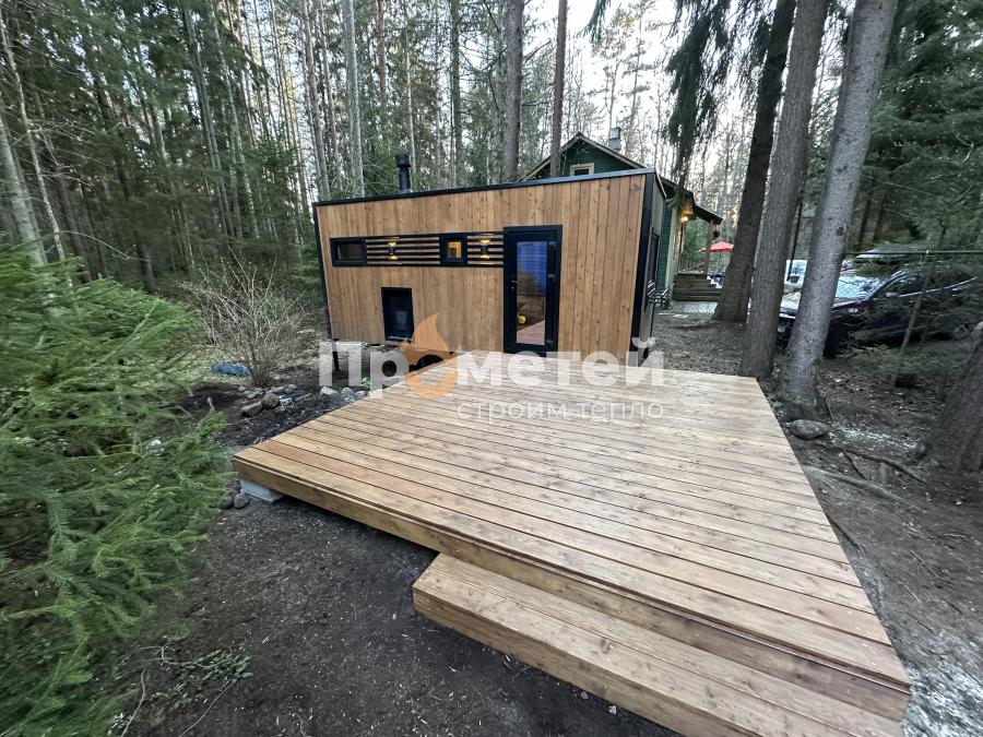 Каркасная баня Норд 2.5x6 метров