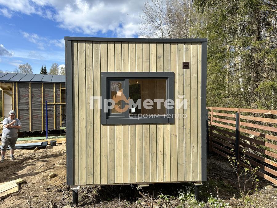 Каркасная баня Норд 2.5x6 метров