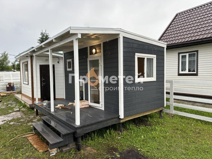 Реализованный проект Каркасная баня Дача 2.4x4 метра