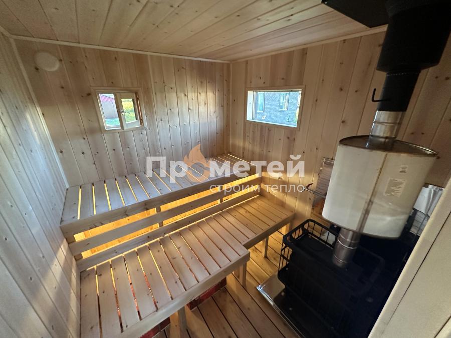 Каркасная баня Норд 2.5x5 метров