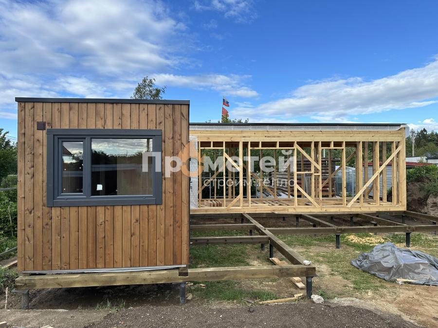 Каркасная баня Норд 2.5x6 метров + каркас модуля