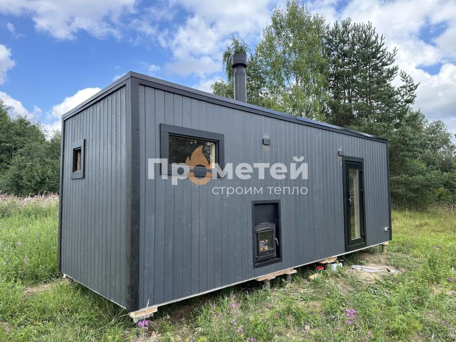 Каркасная баня Норд 2.5x7 метров