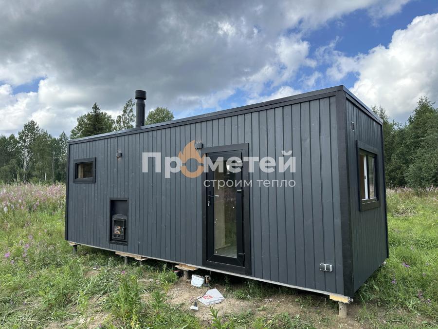 Реализованный проект Каркасная баня Норд 2.5x7 метров