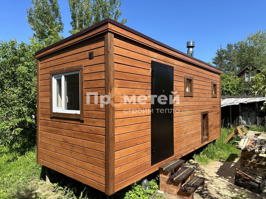 Реализованный проект Каркасная баня Сканди 2.4x6 метров