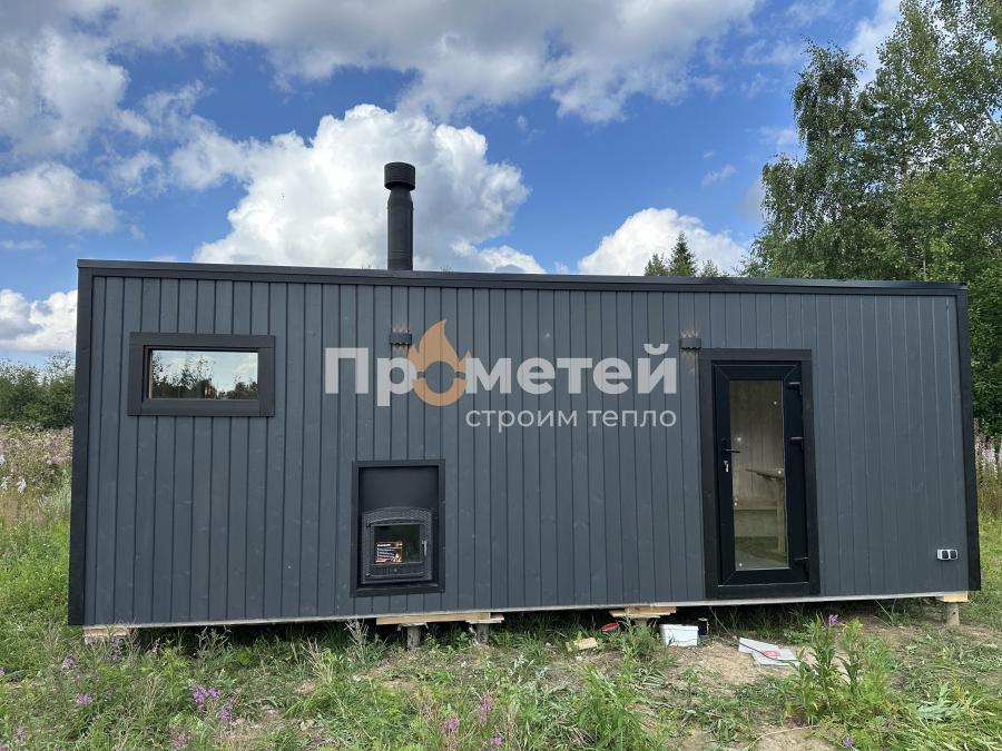 Каркасная баня Норд 2.5x7 метров