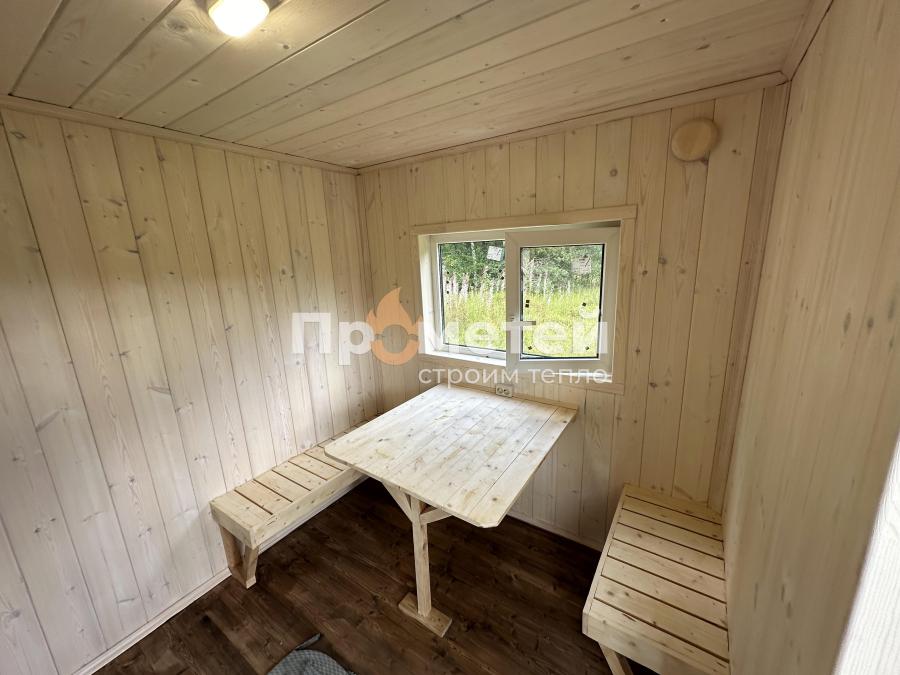 Каркасная баня Норд 2.5x7 метров