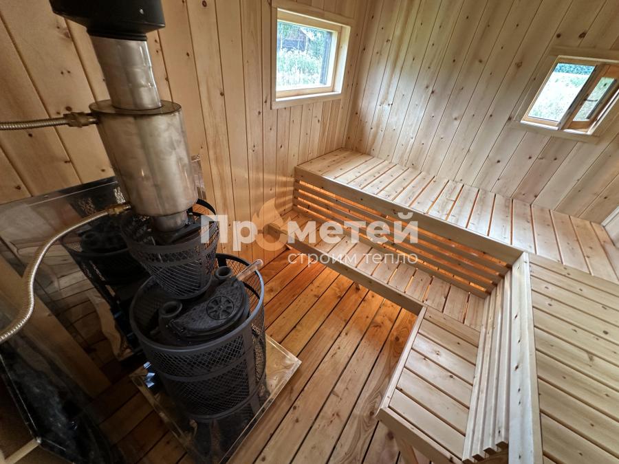 Каркасная баня Норд 2.5x7 метров