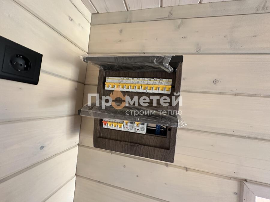 Г-образный модульный дом МД-25 с баней Норд 2.5x6 метров