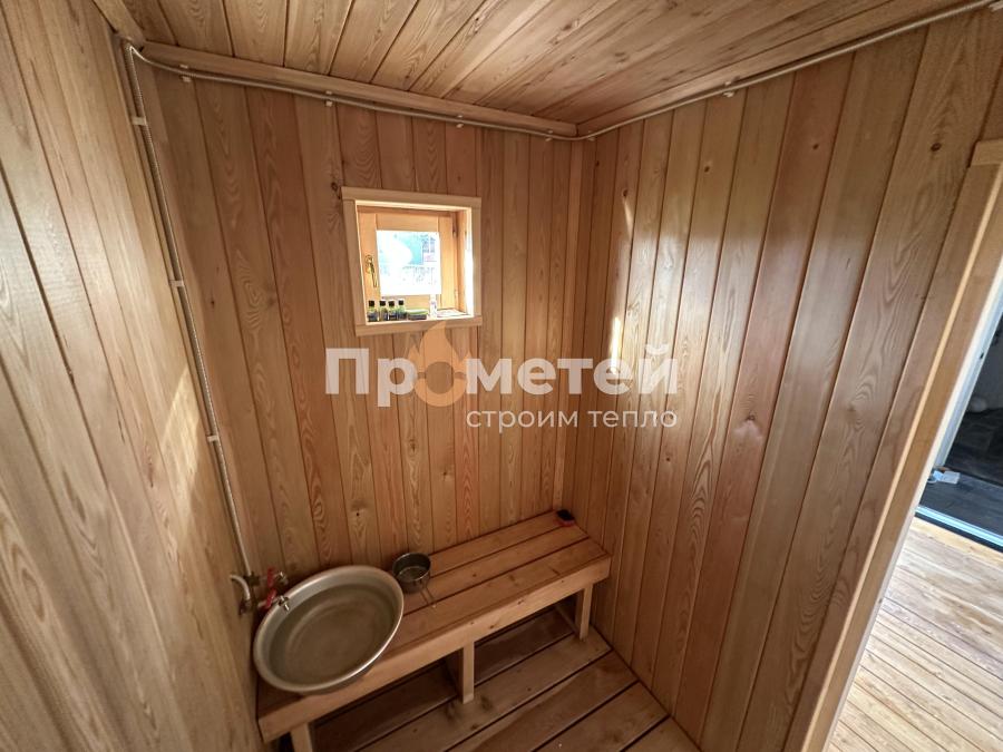 Г-образный модульный дом МД-25 с баней Норд 2.5x6 метров
