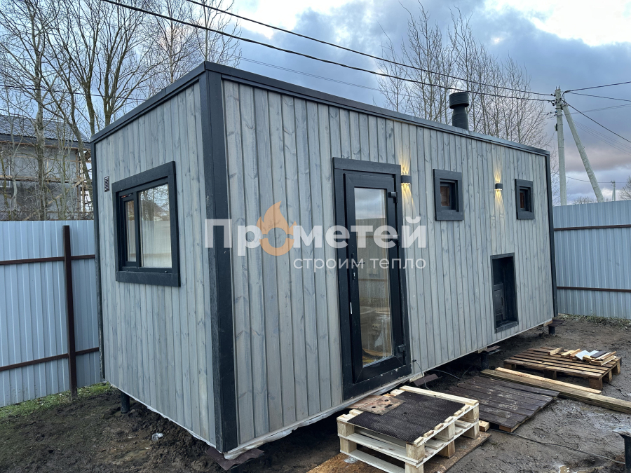 Реализованный проект Каркасная баня Норд 2.5x7 метров
