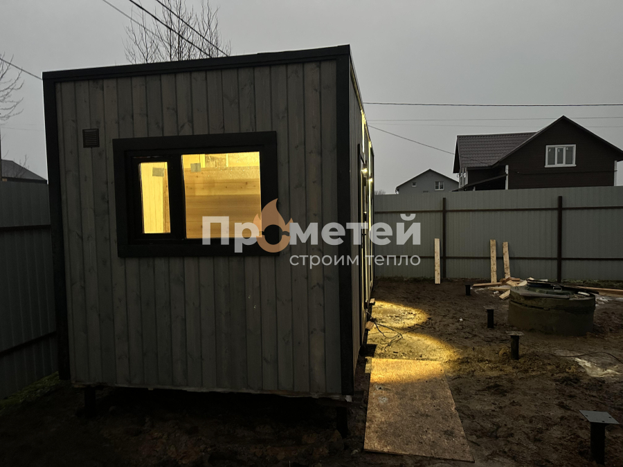 Каркасная баня Норд 2.5x7 метров